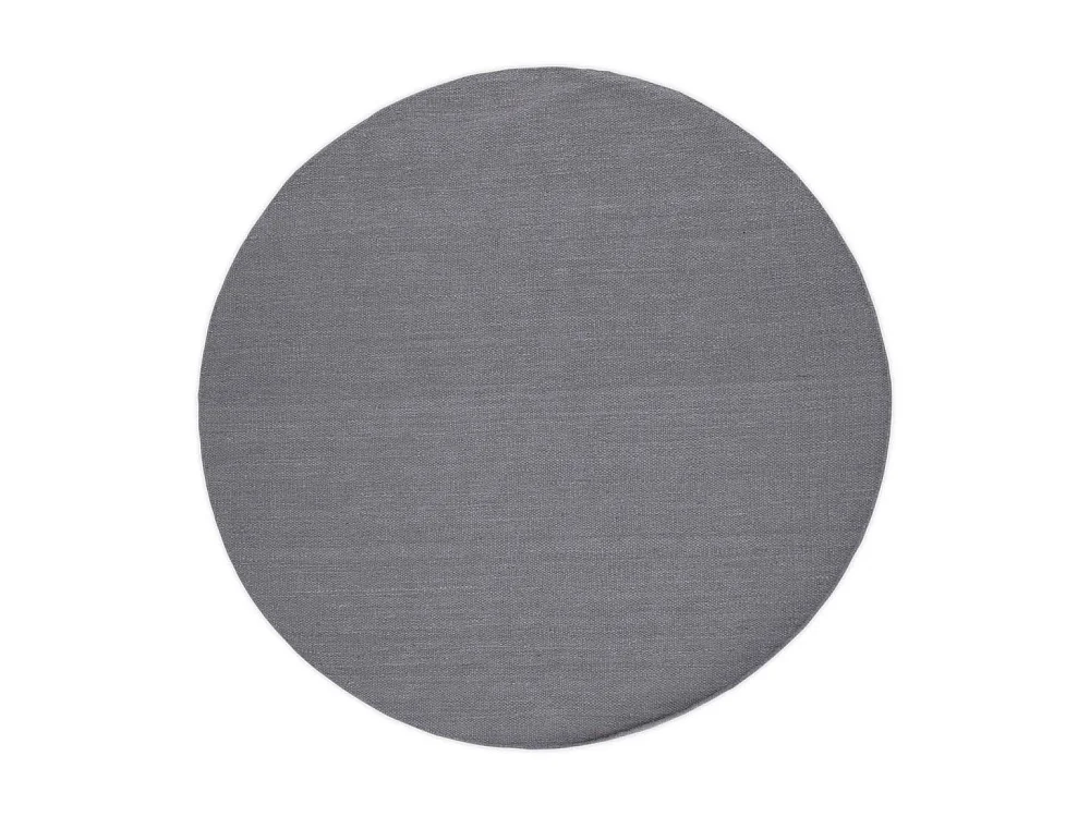 Hellgrauer Teppich aus Baumwolle und Wolle Jaipur Durchmesser 200 cm
