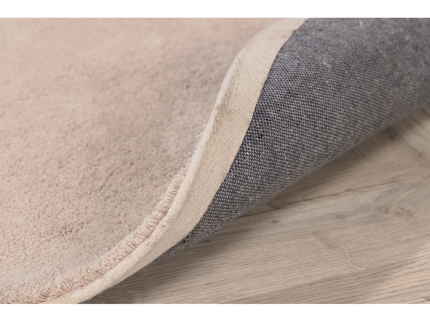 Undra vloerkleed Ø200 cm polyester beige.