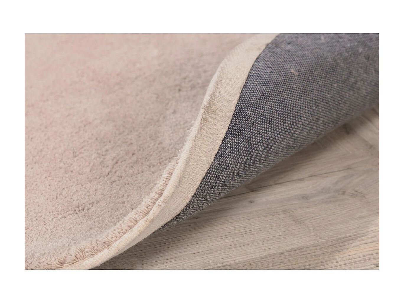 Undra vloerkleed Ø200 cm polyester beige.