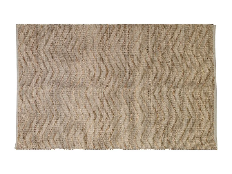 Tapis en jute et coton naturels Zig-zag Naturel - 120 x 180 cm