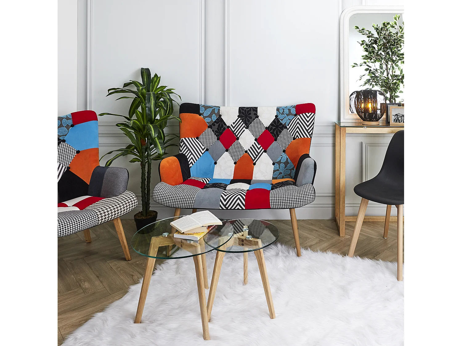 Tapis Imitation Fourrure Ecru 115x170cm Blanc