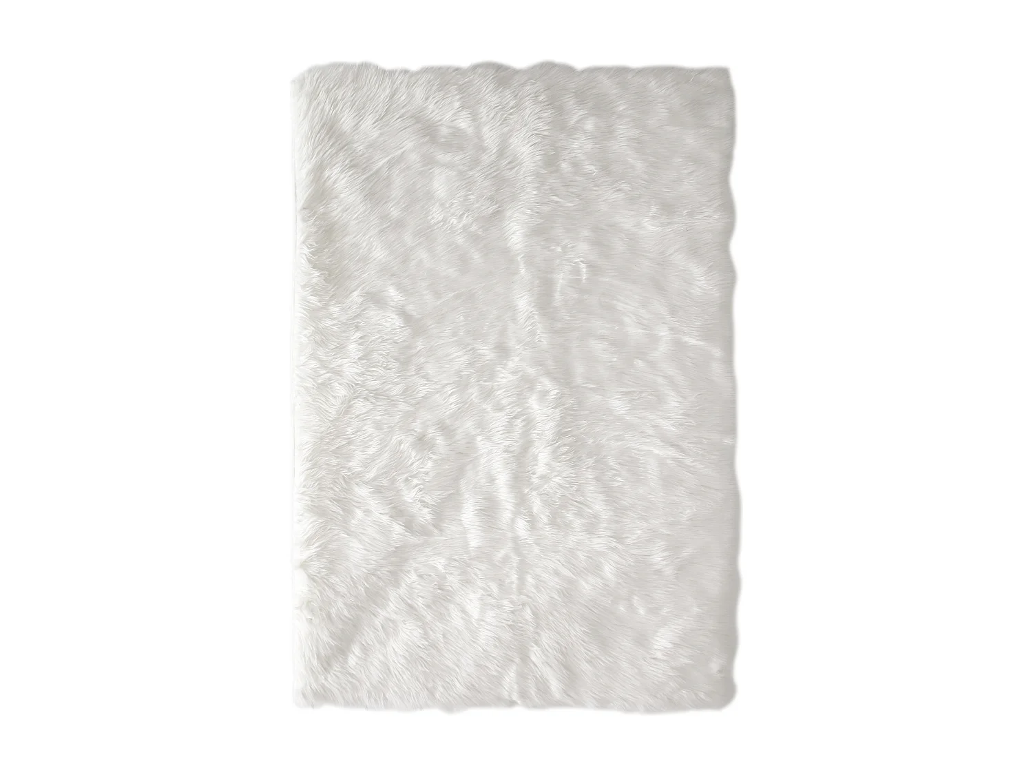 Tapis Imitation Fourrure Ecru 115x170cm Blanc