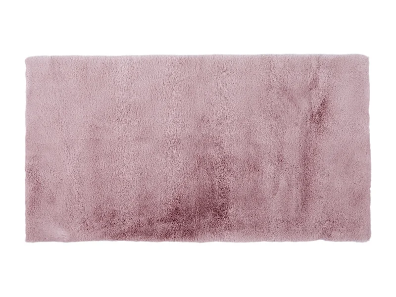 Tapis Imitation Fourrure Fin Rose 110x60cm Rose