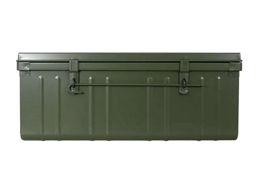 Malle de rangement en métal Habitat L80xH34xP47 - Capacité 95 litres-Kaki