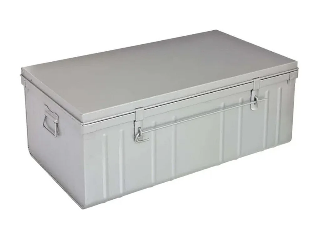 Malle de rangement en métal Habitat L90xH35xP50 - Capacité 130 litres-Rouge