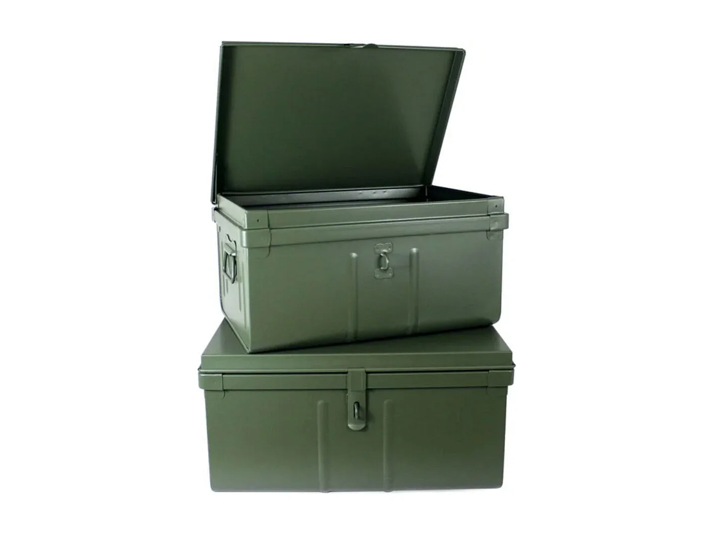 Lot de 2 malles de rangement en métal Habitat - Robustesse et élégance-Alu