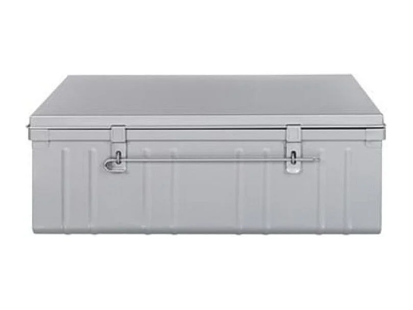 Malle de rangement en métal Habitat L80xH34xP47 - Capacité 95 litres-Alu