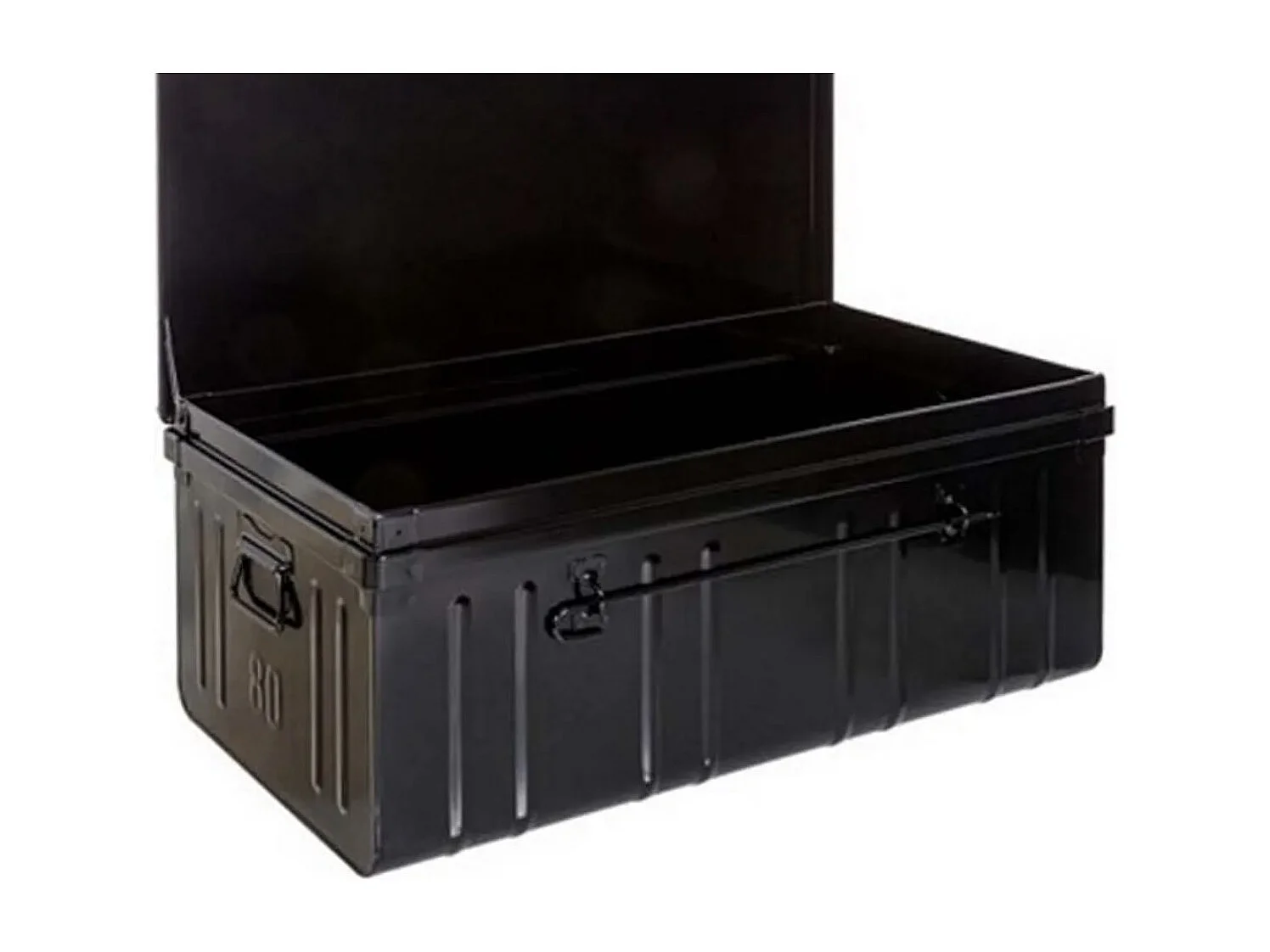 Malle de rangement en métal Habitat L80xH34xP47 - Capacité 95 litres-Alu