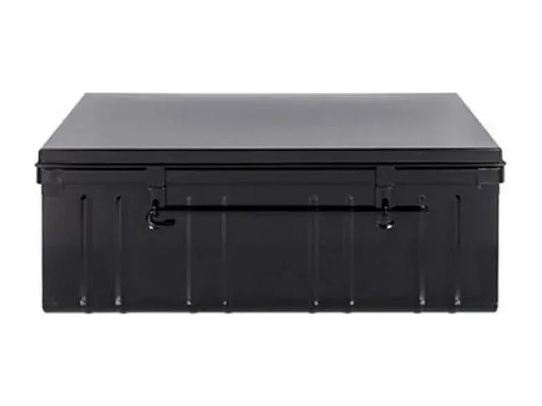 Malle de rangement en métal Habitat L80xH34xP47 - Capacité 95 litres-Alu