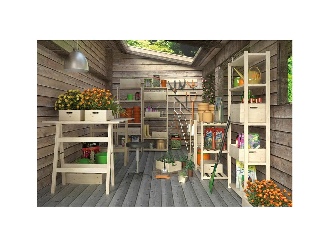 Caisse en bois brut de rangement (Lot de 2)