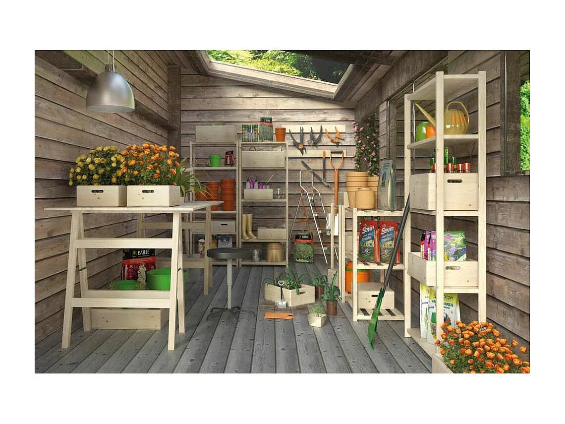 Caisse en bois brut de rangement (Lot de 2)