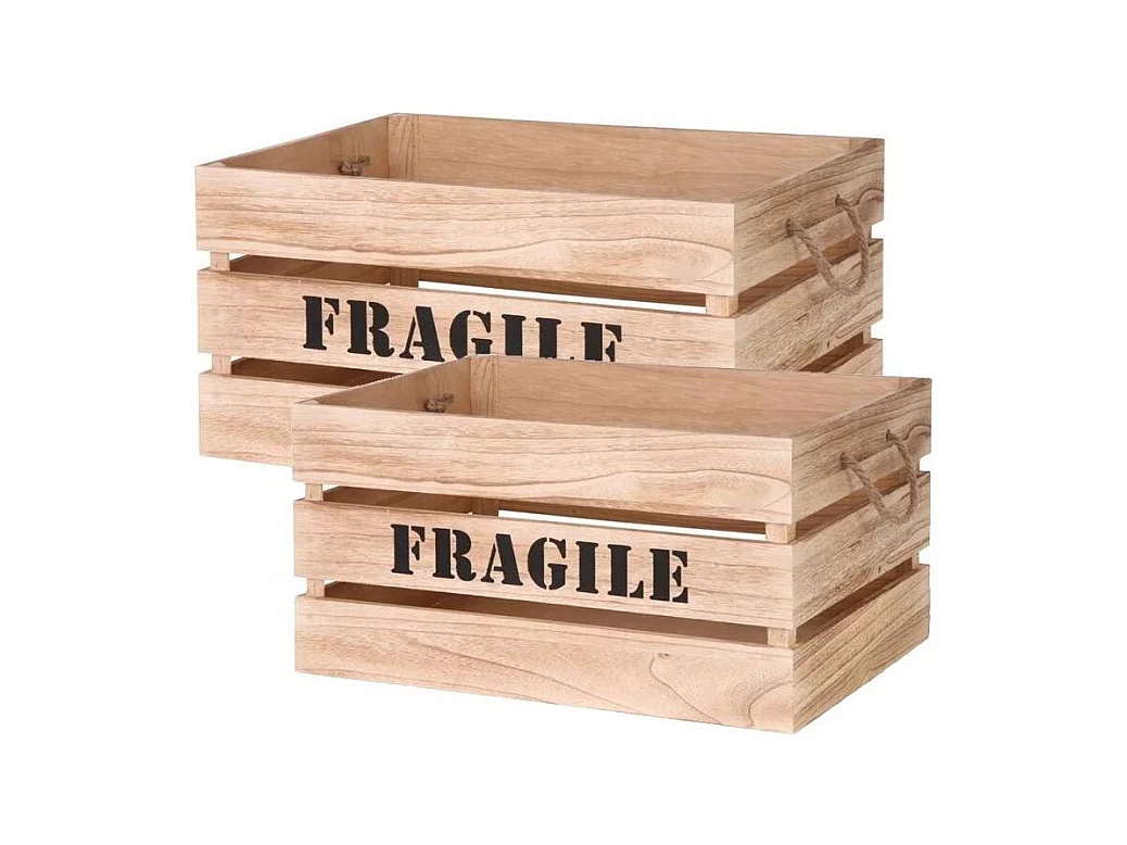 Cagette Gigogne X2 Naturel H28cm Beige, Noir