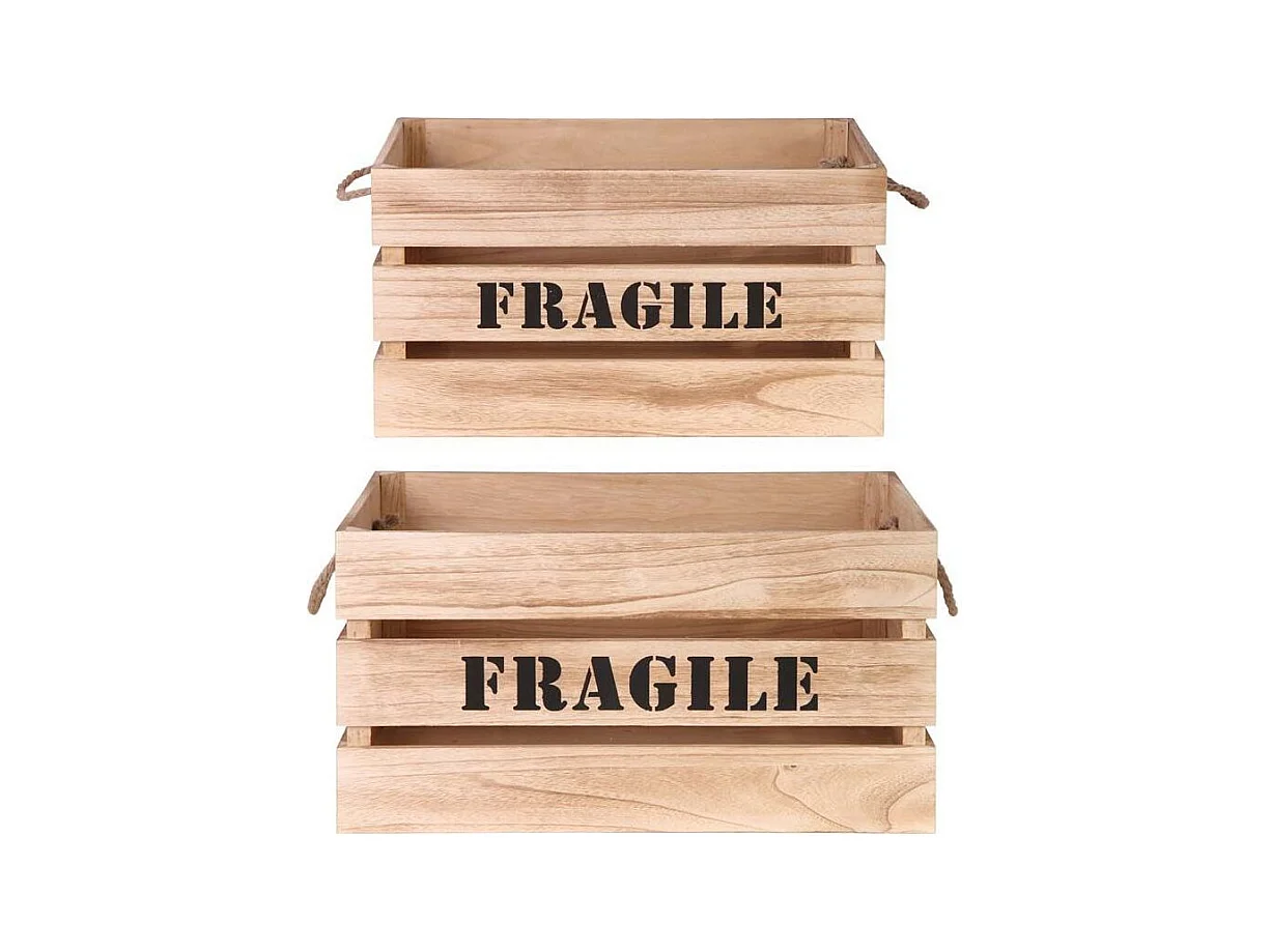 Cagette Gigogne X2 Naturel H28cm Beige, Noir