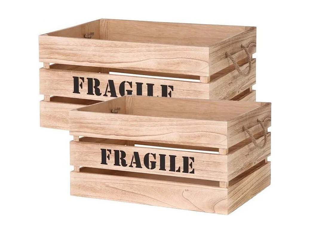 Cagette Gigogne X2 Naturel H28cm Beige, Noir