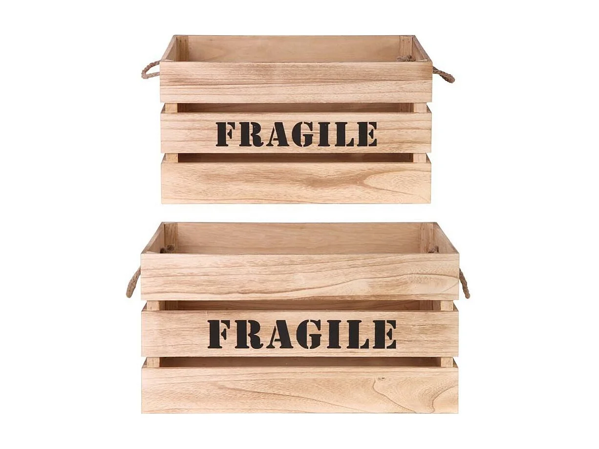 Cagette Gigogne X2 Naturel H28cm Beige, Noir