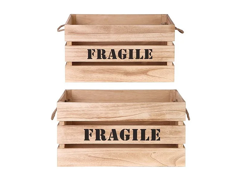 Cagette Gigogne X2 Naturel H28cm Beige, Noir