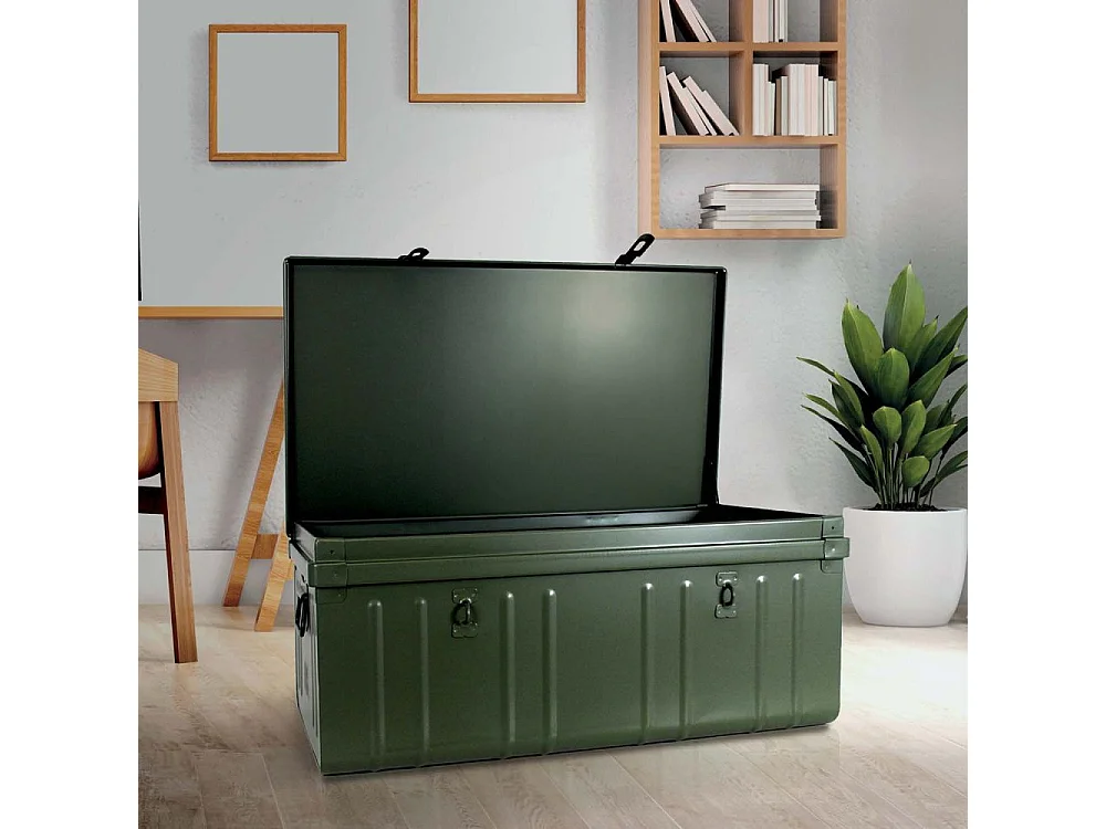 Malle habitat en acier 130 litres Kaki