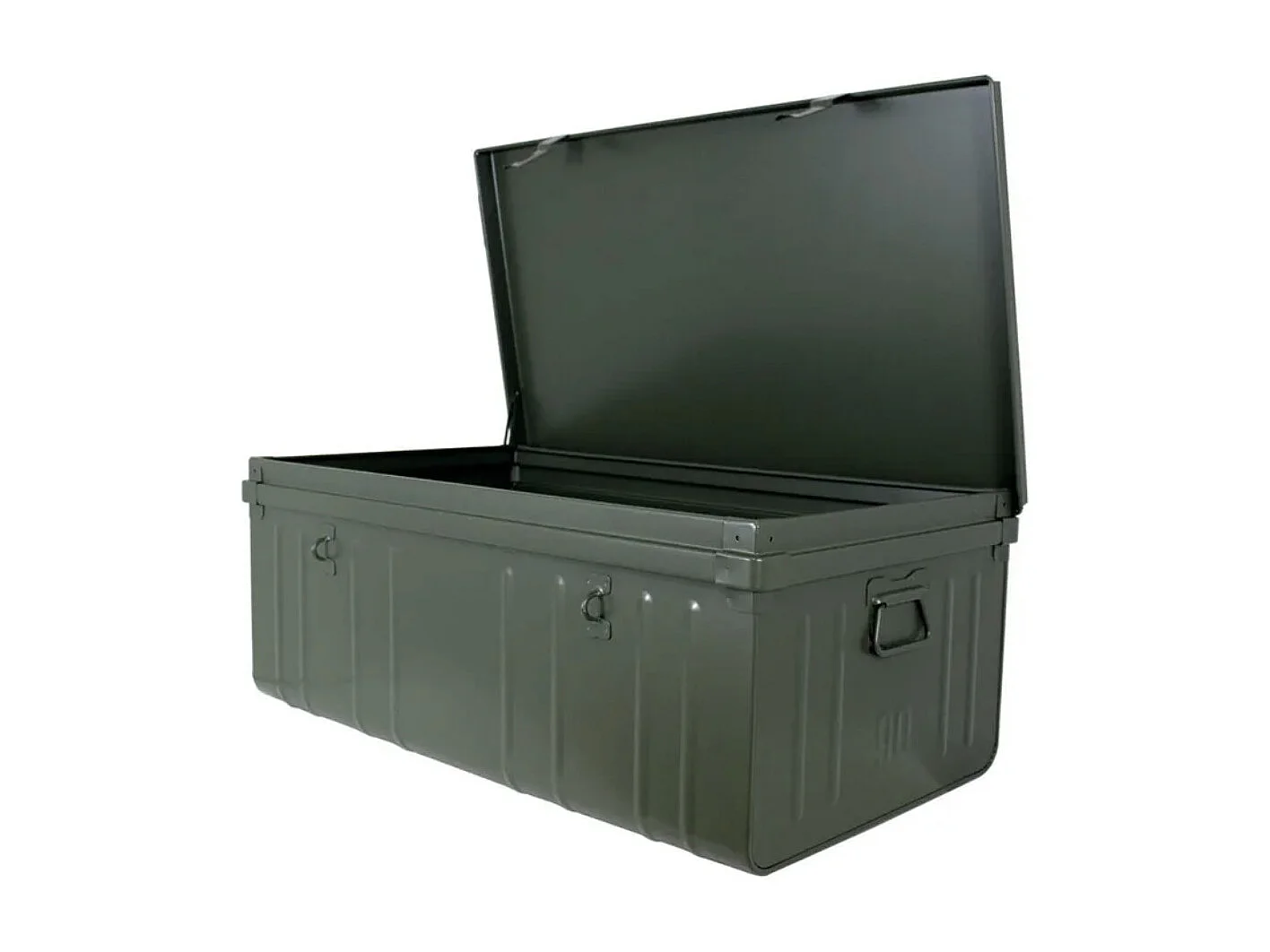 Malle de rangement en métal Habitat L90xH35xP50 - Capacité 130 litres-Kaki
