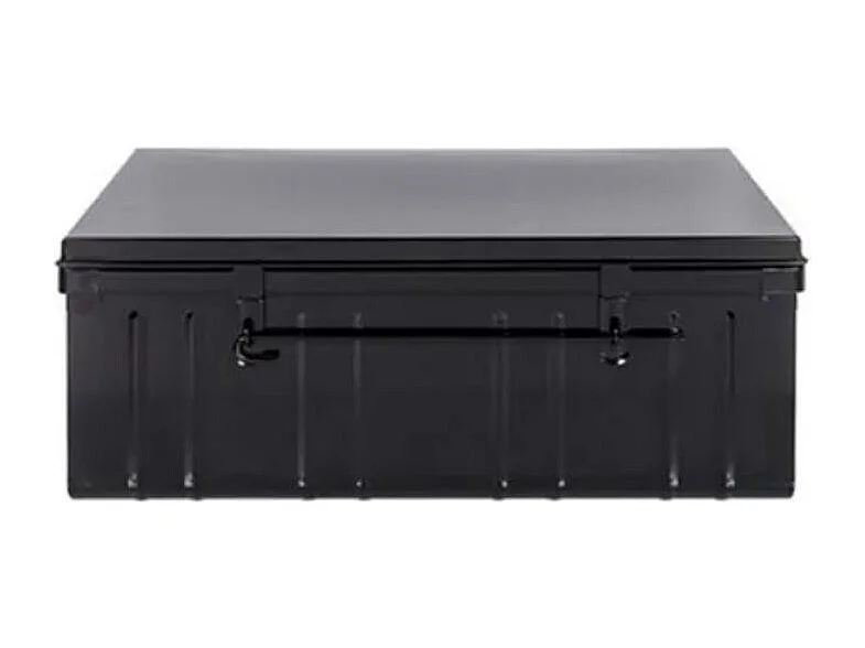 Malle de rangement en métal Habitat L80xH34xP47 - Capacité 95 litres-Rouge