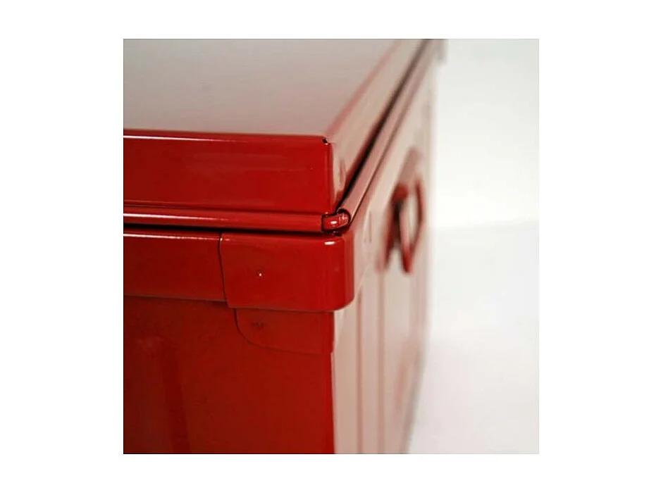 Malle de rangement en métal Habitat L80xH34xP47 - Capacité 95 litres-Rouge