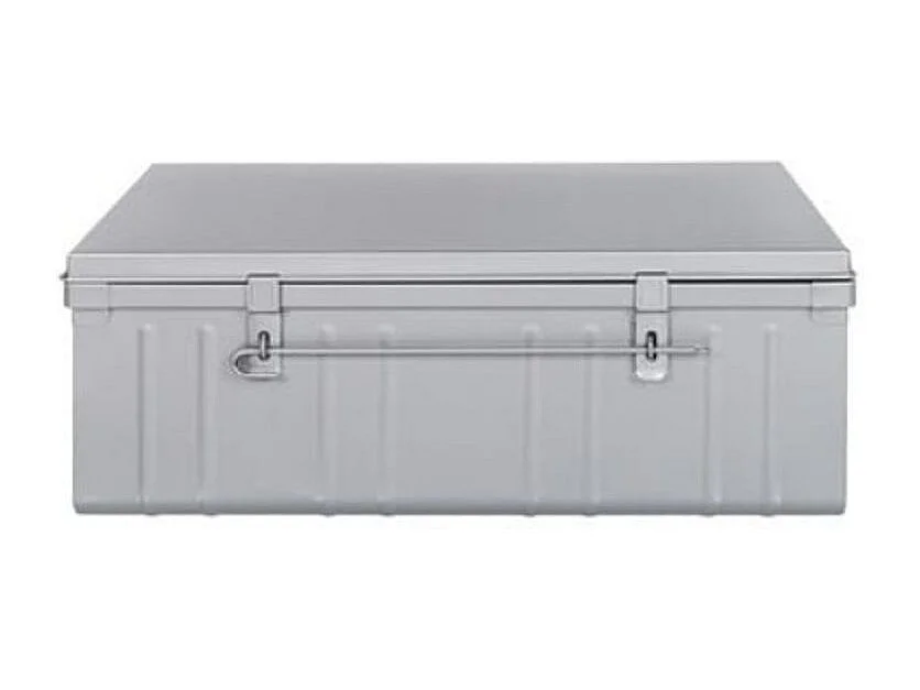 Malle de rangement en métal Habitat L90xH35xP50 - Capacité 130 litres-Alu