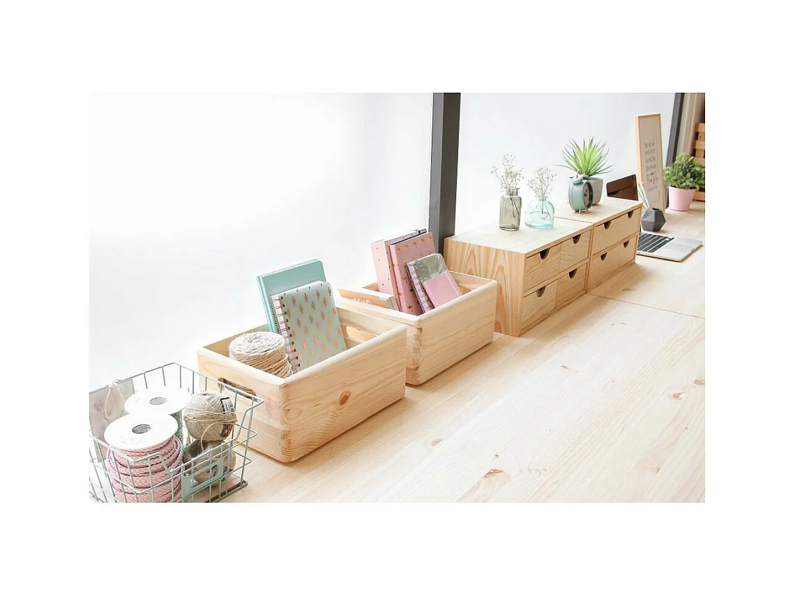 Caisse en bois de rangement 40 x 30 x 14 cm