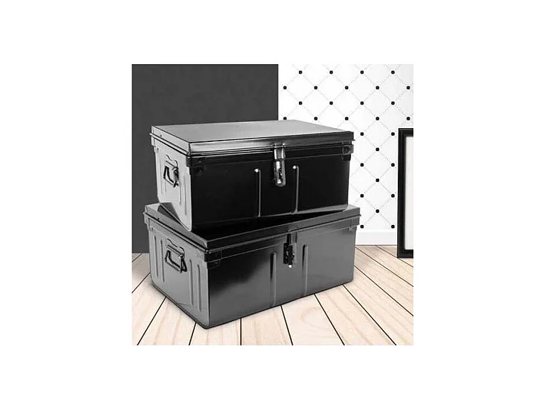 Lot de 2 coffres en métal Habitat