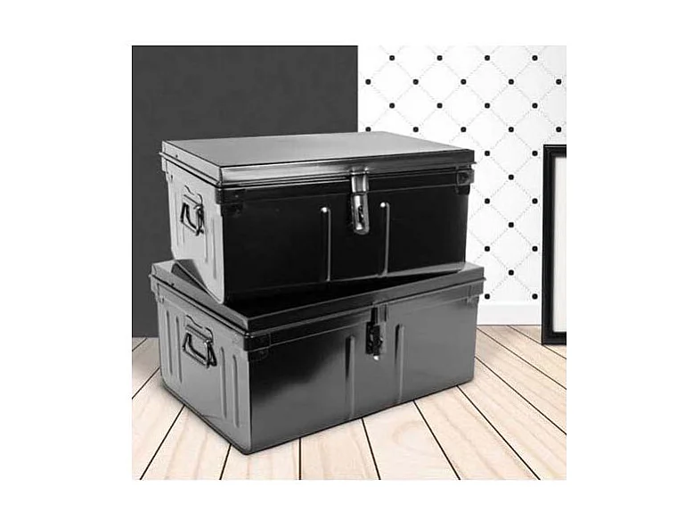 Lot de 2 coffres en métal Habitat