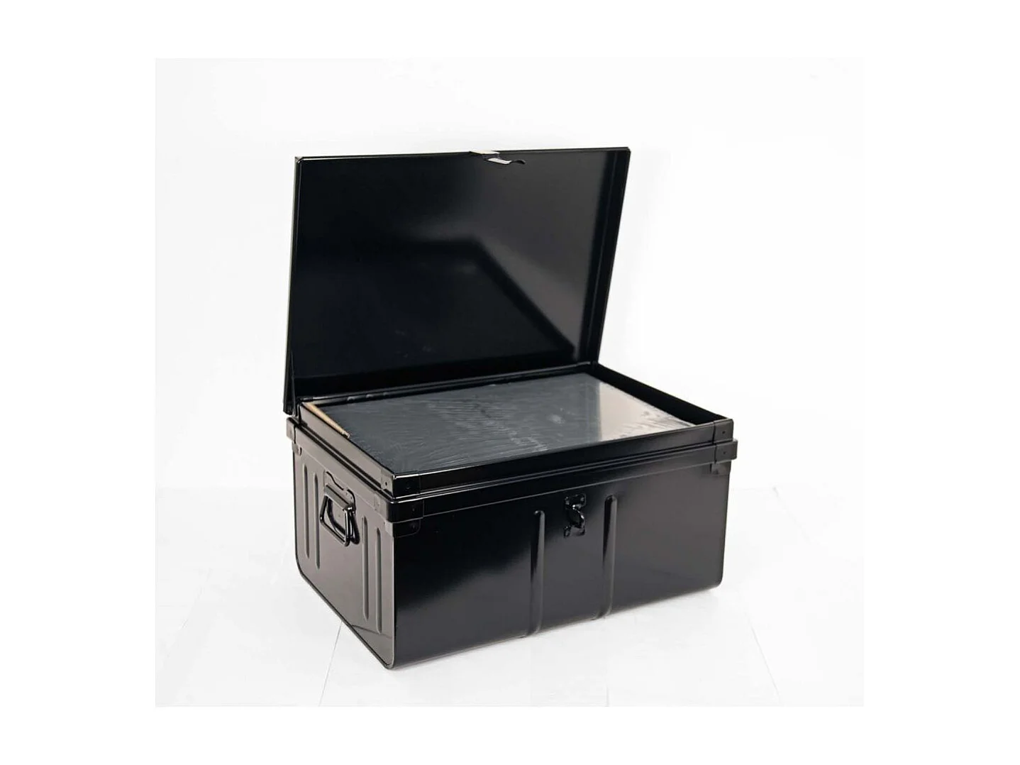 Lot de 2 malles de rangement en métal Habitat - Robustesse et élégance-Noir