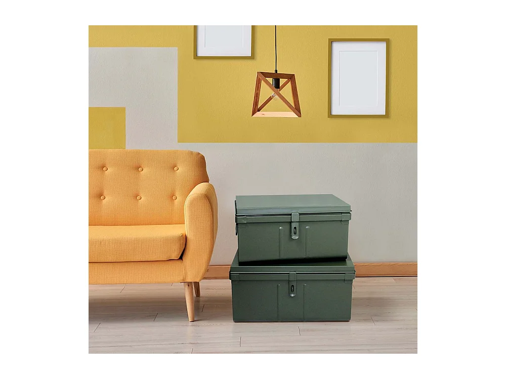 Lot de 2 coffres en métal Habitat