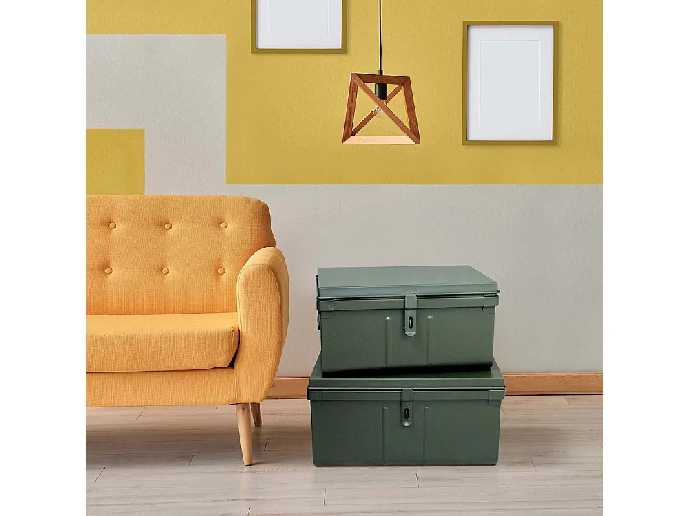 Lot de 2 coffres en métal Habitat