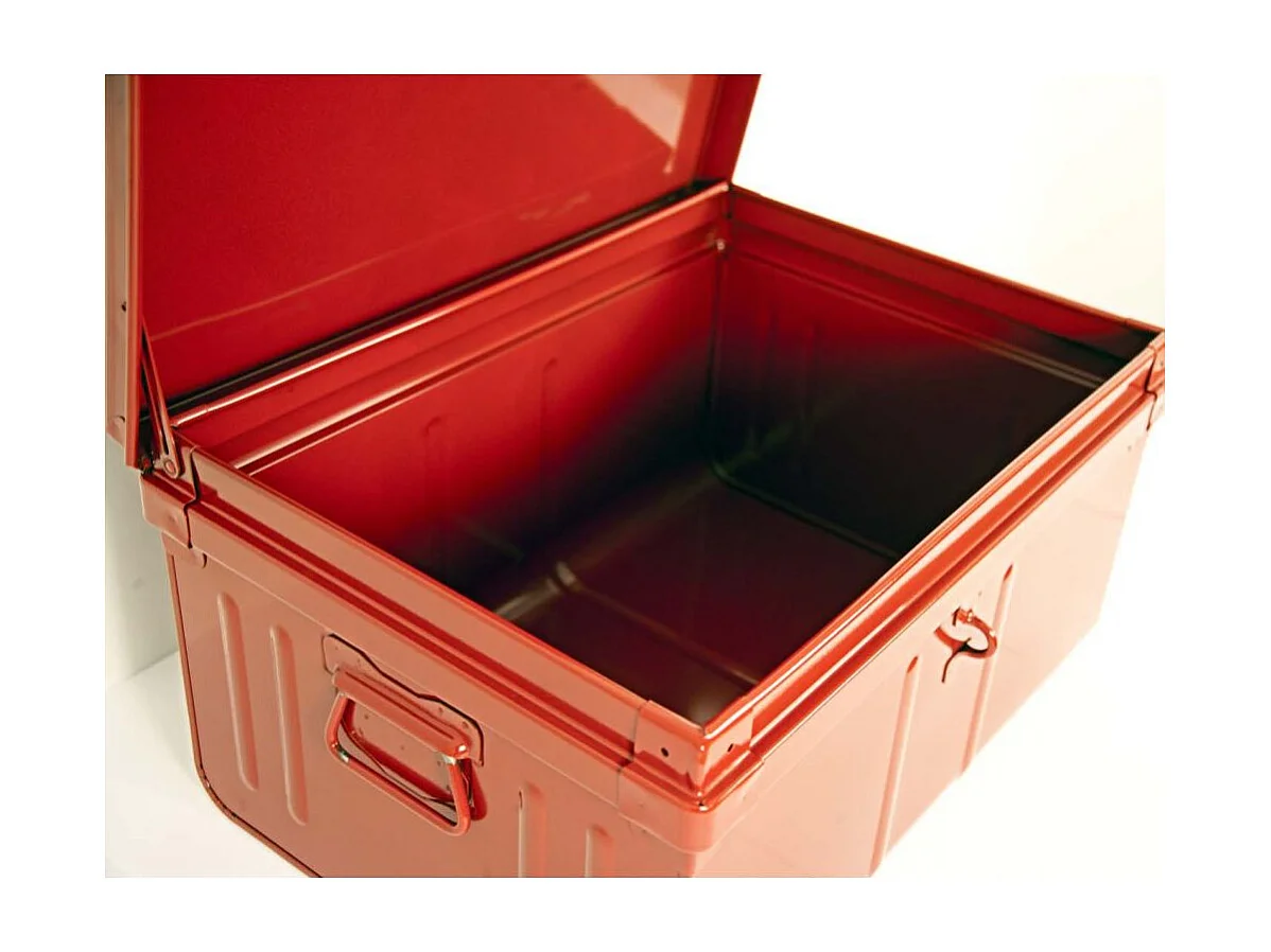 Lot de 2 malles de rangement en métal Habitat - Robustesse et élégance-Kaki