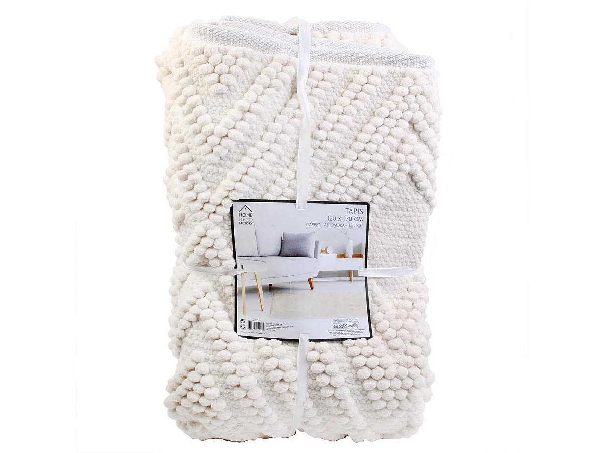 Tapis Motifs Graphiques 120x170cm Blanc