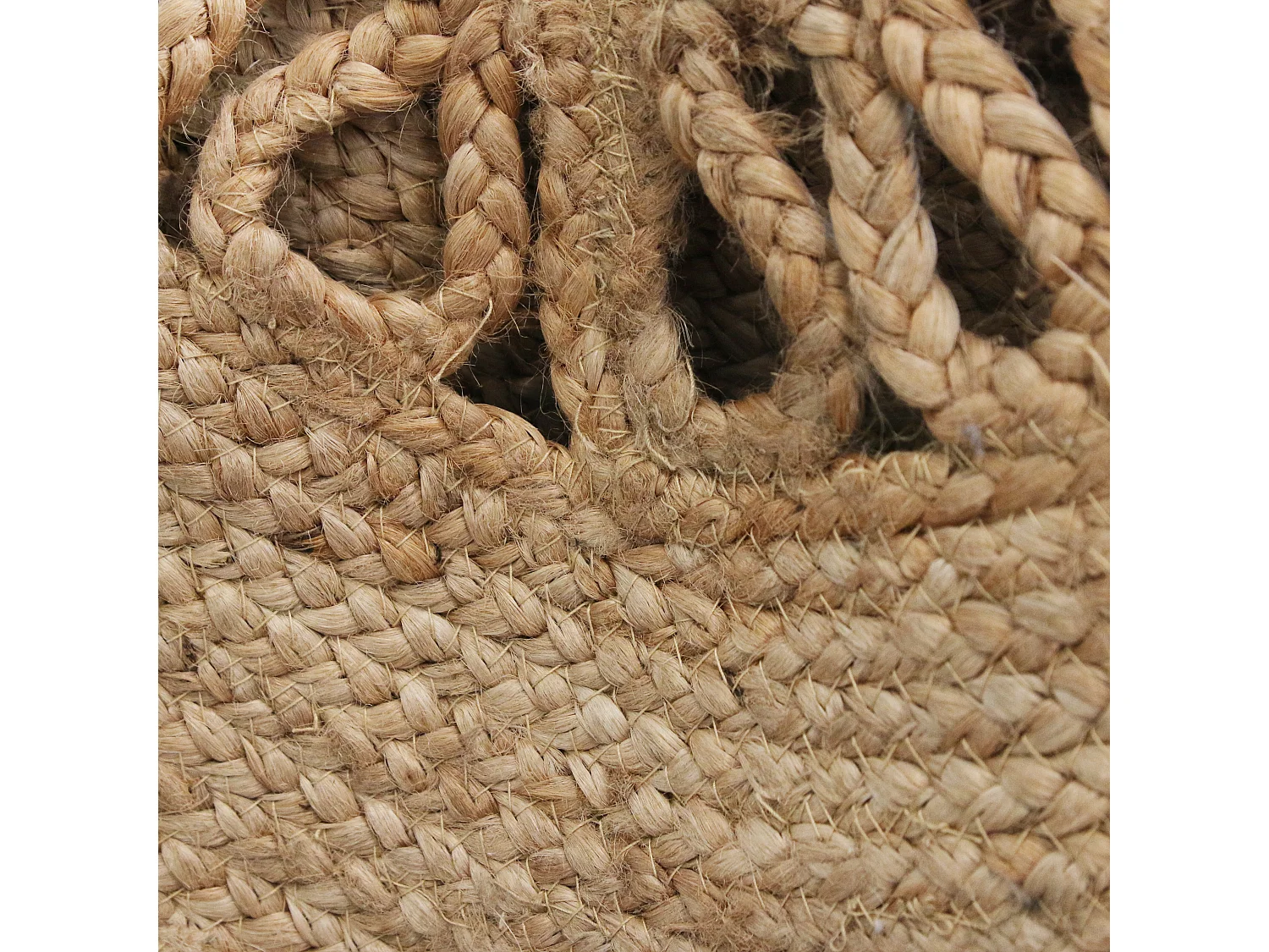 Tapis Rond Jute Ajoure 90cm Beige