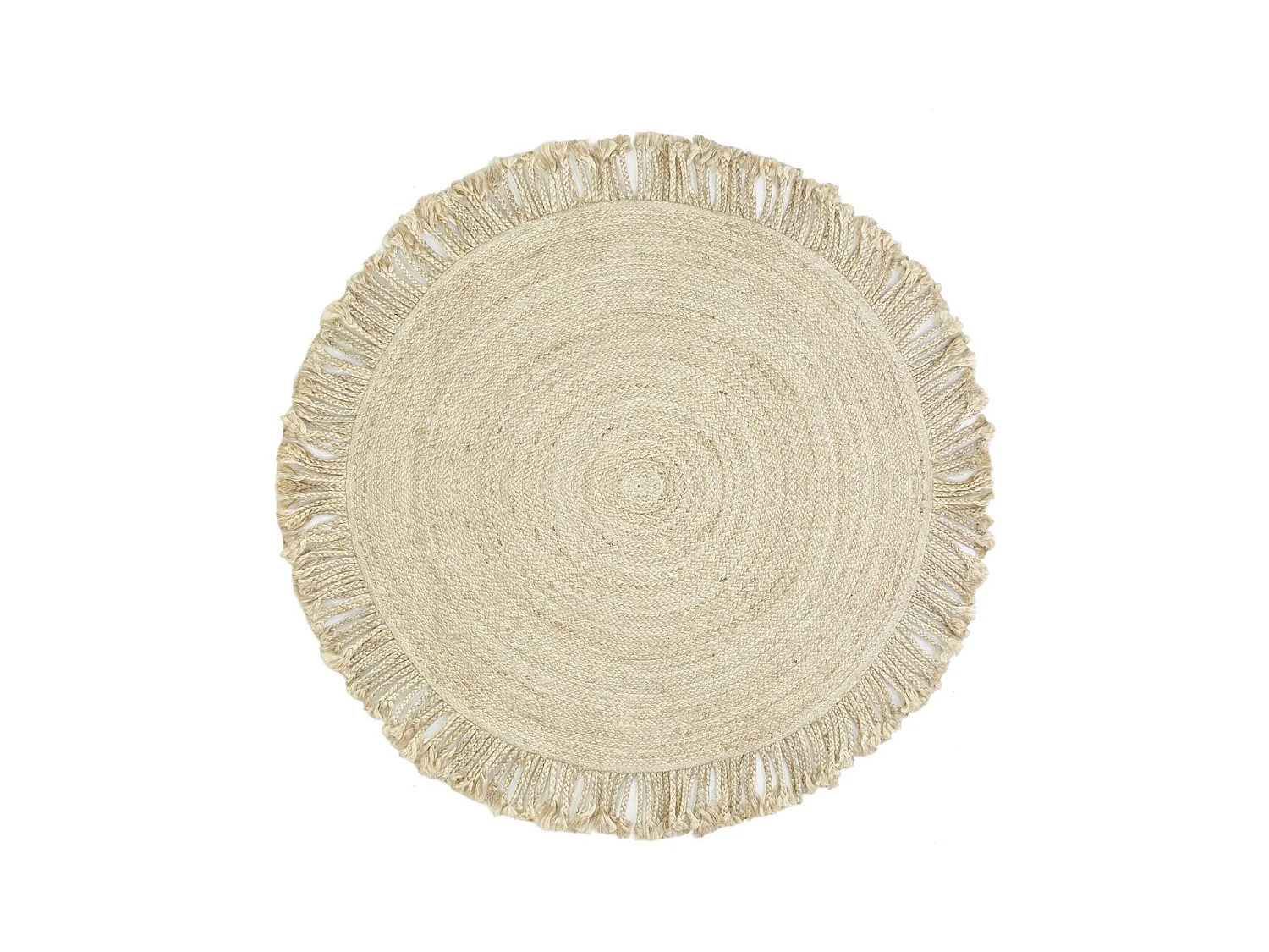 Tapis rond en jute avec franges