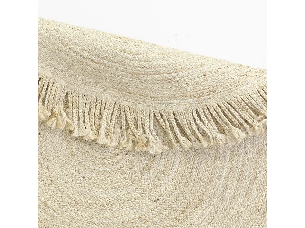 Tapis rond en jute avec franges