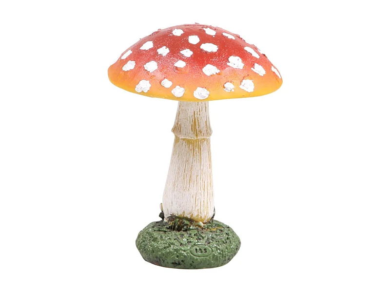 Champignon dans l'herbe en résine Rond - hauteur 13 cm