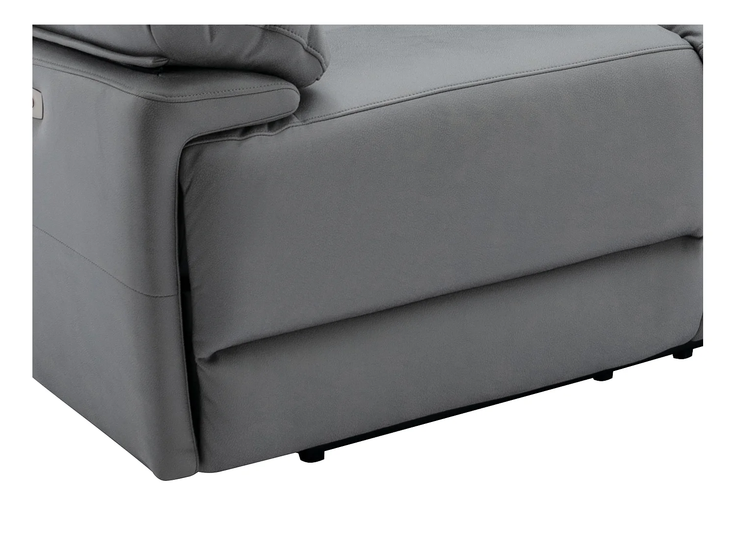 Canapé 3 places relax électrique en tissu gris DOLENE