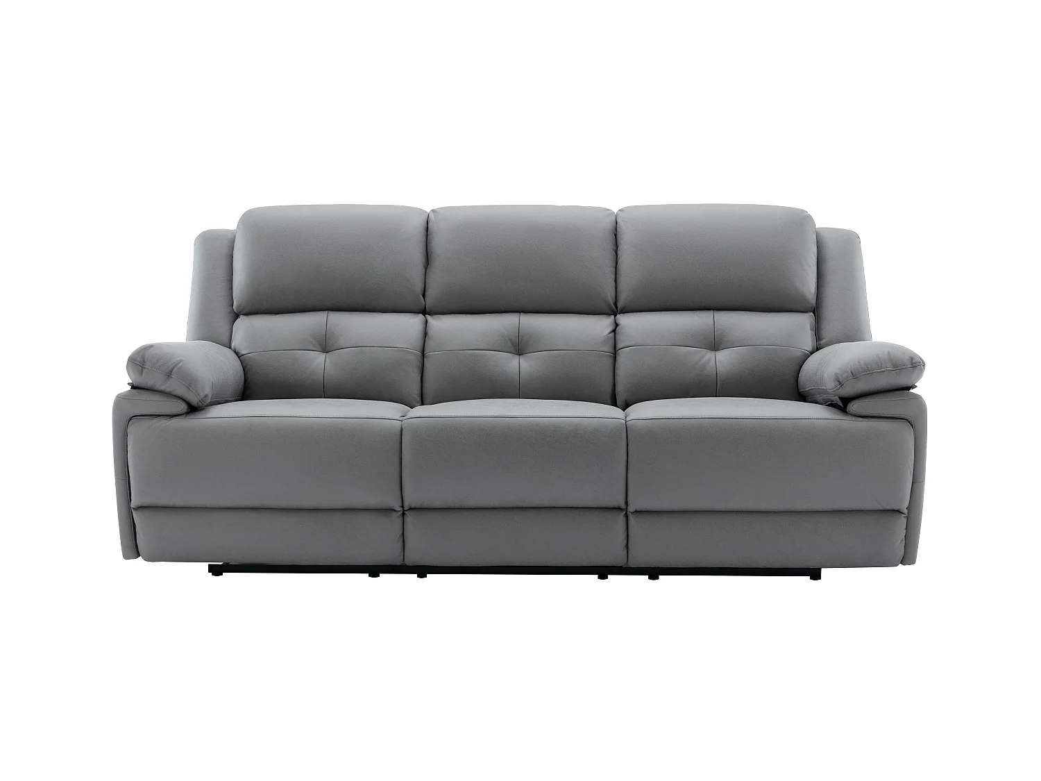 Relaxsofa elektrisch 3-Sitzer - Stoff - Grau - DOLENE