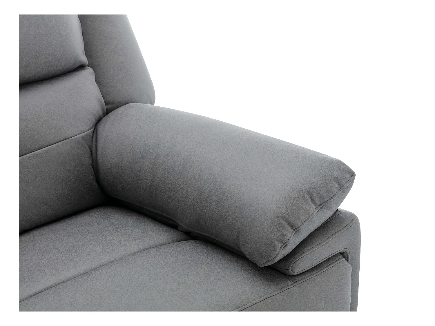 Relaxsofa elektrisch 3-Sitzer - Stoff - Grau - DOLENE