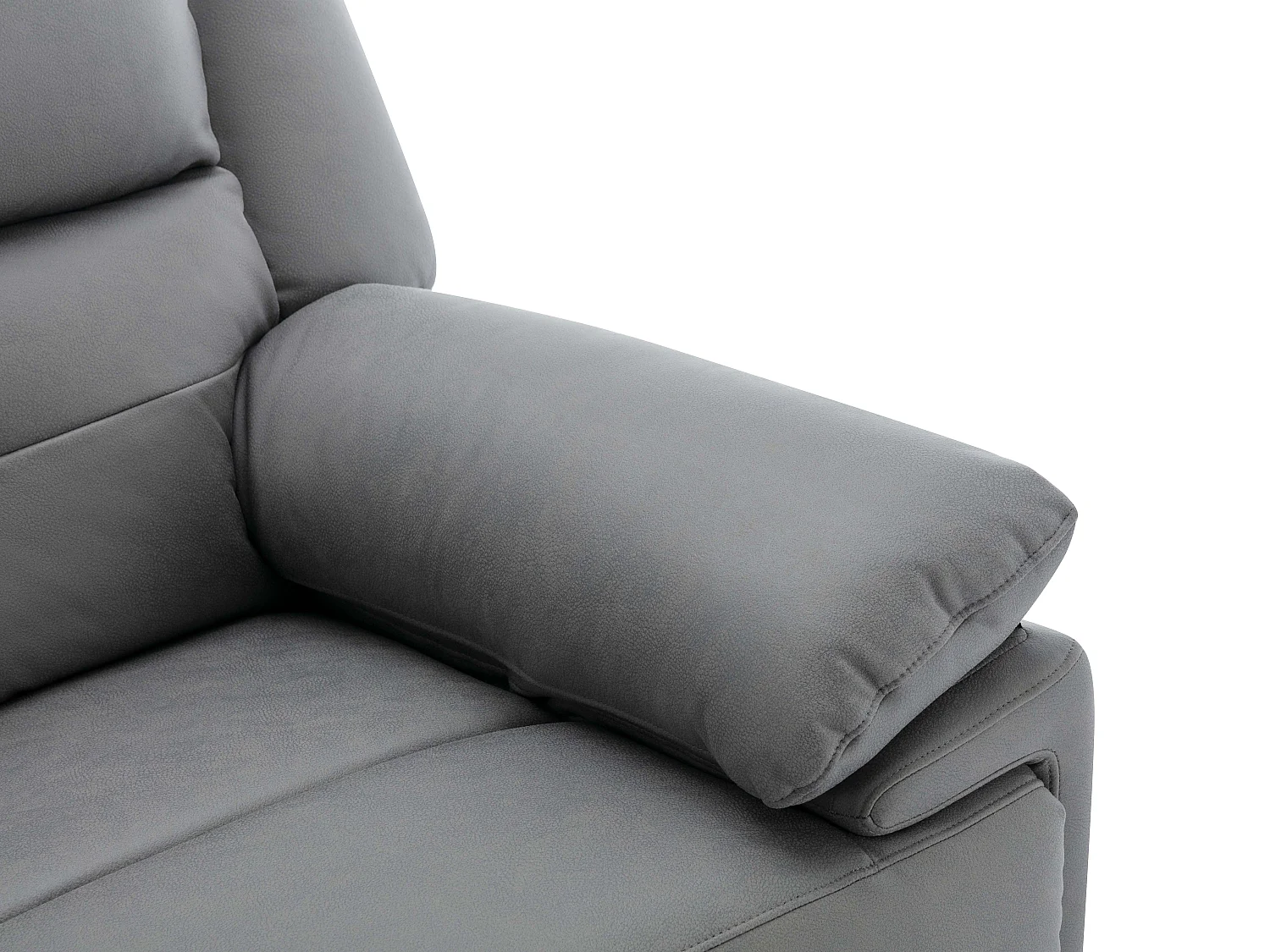 Sofá relax eléctrico de 3 plazas de tela gris DOLENE