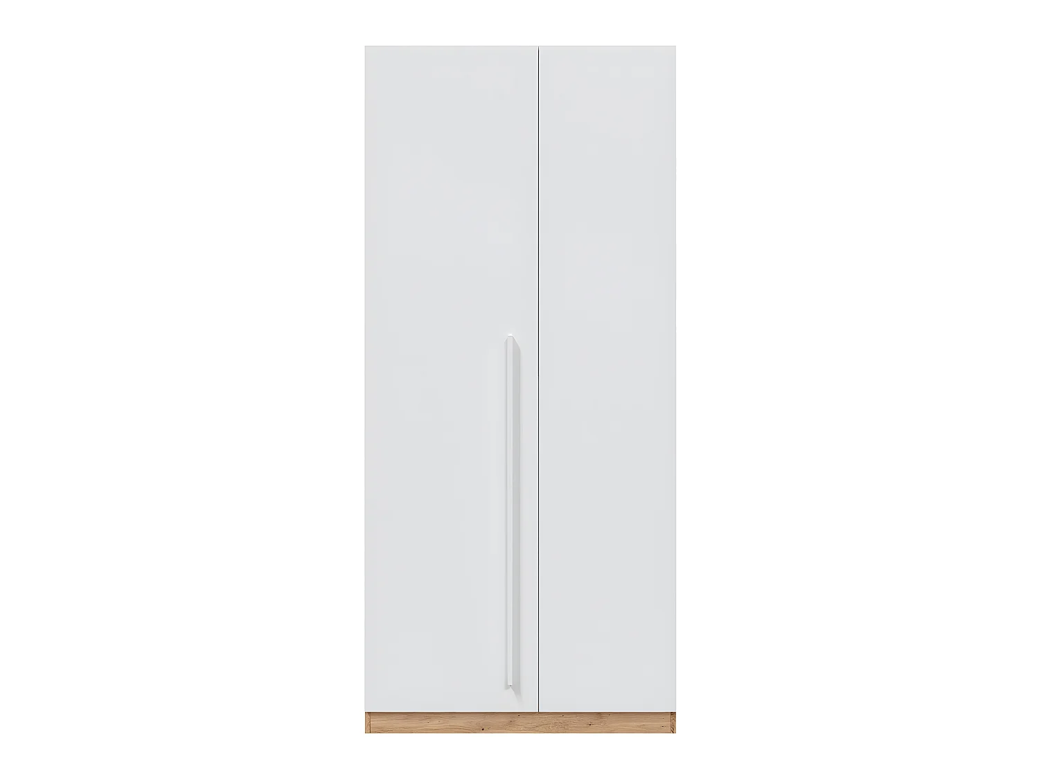 Armoire avec 2 portes en panneaux de particules mélaminés blanc artik/chêne - Longueur 90 x Profondeur 52 x Hauteur 200 cm
