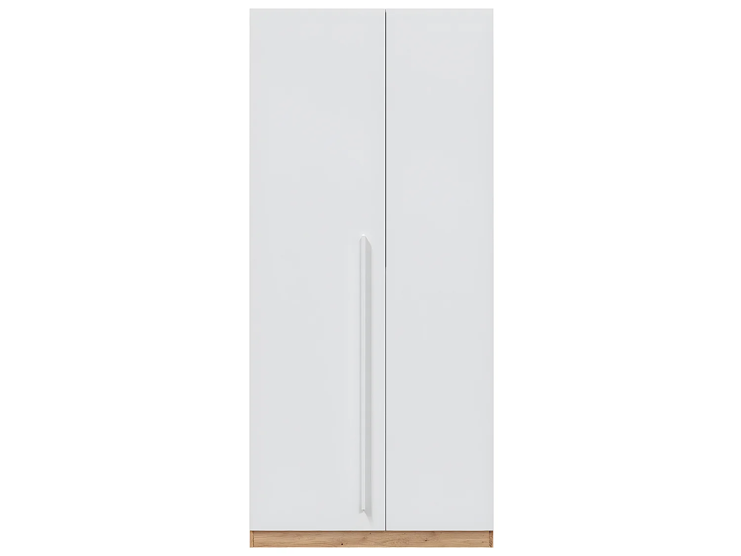Armoire avec 2 portes en panneaux de particules mélaminés blanc artik/chêne - Longueur 90 x Profondeur 52 x Hauteur 200 cm