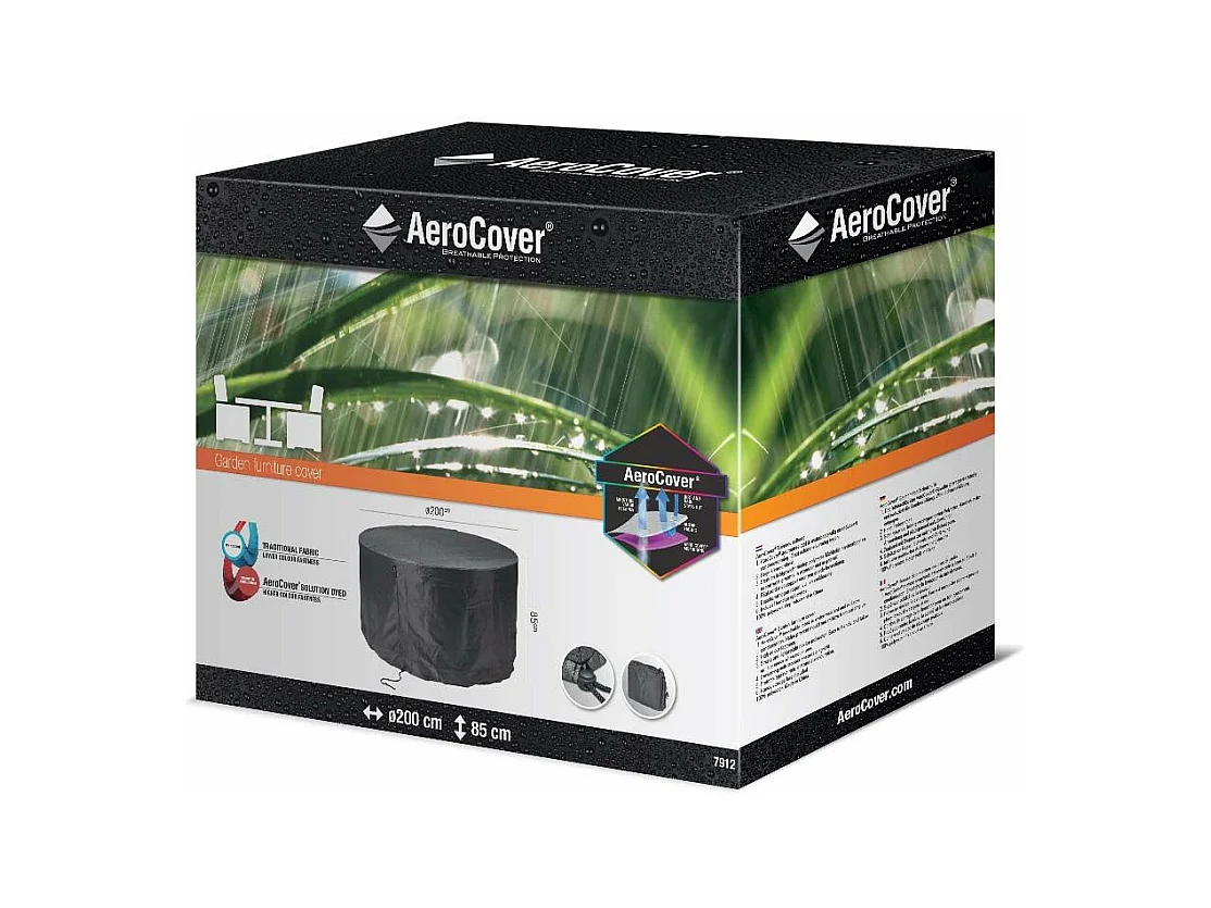 Housse de protection respirante pour table de jardin Pour table Ø200xH85 cm