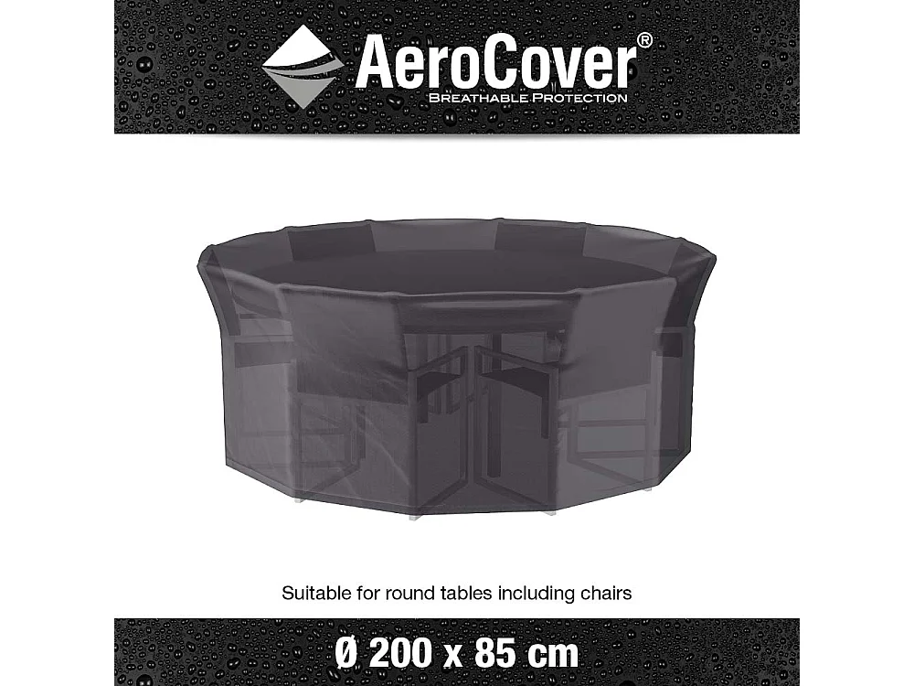 Housse de protection respirante pour table de jardin Pour table Ø200xH85 cm