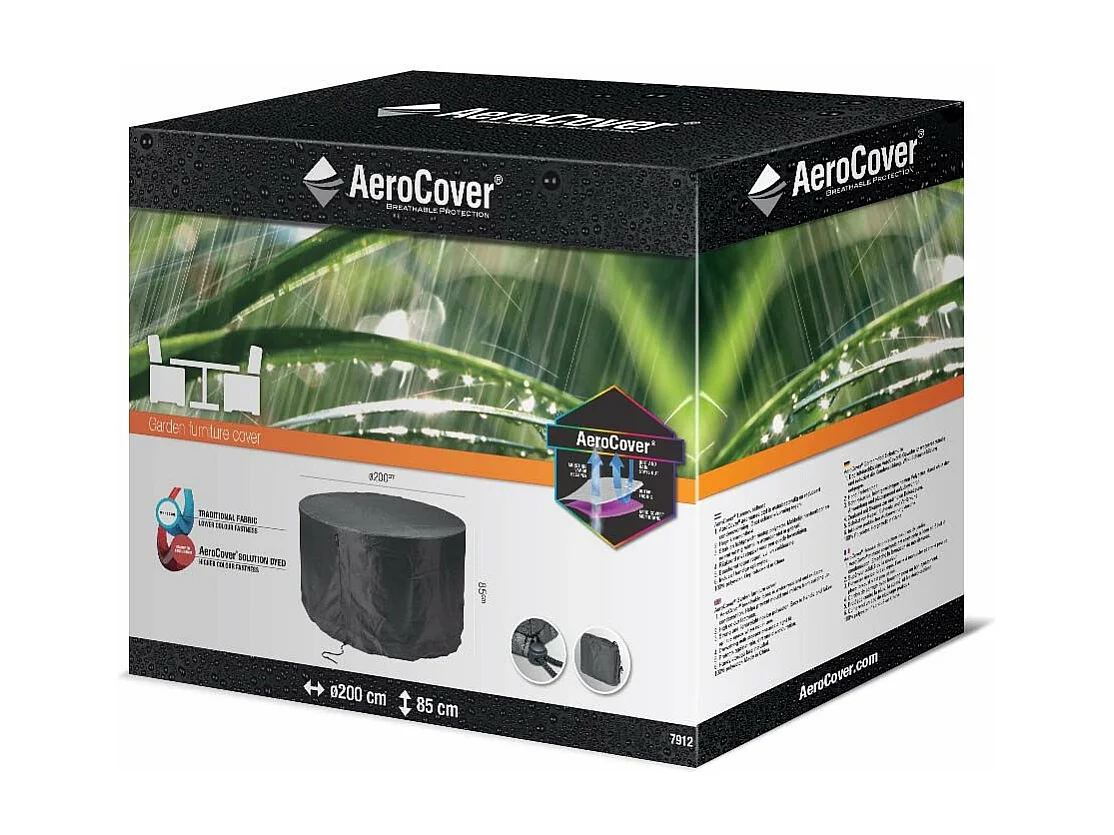 Housse de protection respirante pour table de jardin Pour table Ø200xH85 cm