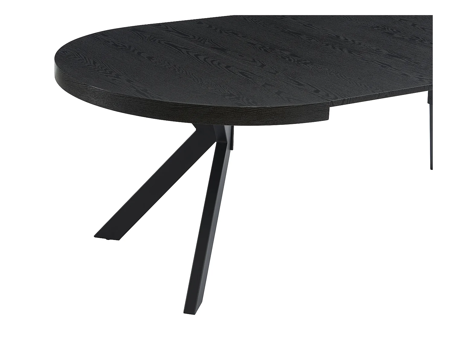 Uitschuifbare eettafel – 4 tot 8 personen – Mdf en staal – Zwart – KOMONI