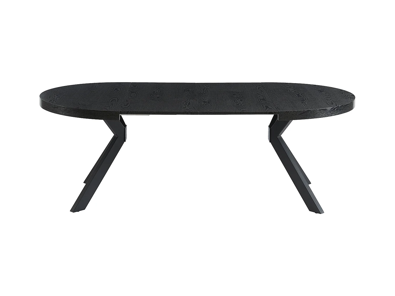 Uitschuifbare eettafel – 4 tot 8 personen – Mdf en staal – Zwart – KOMONI