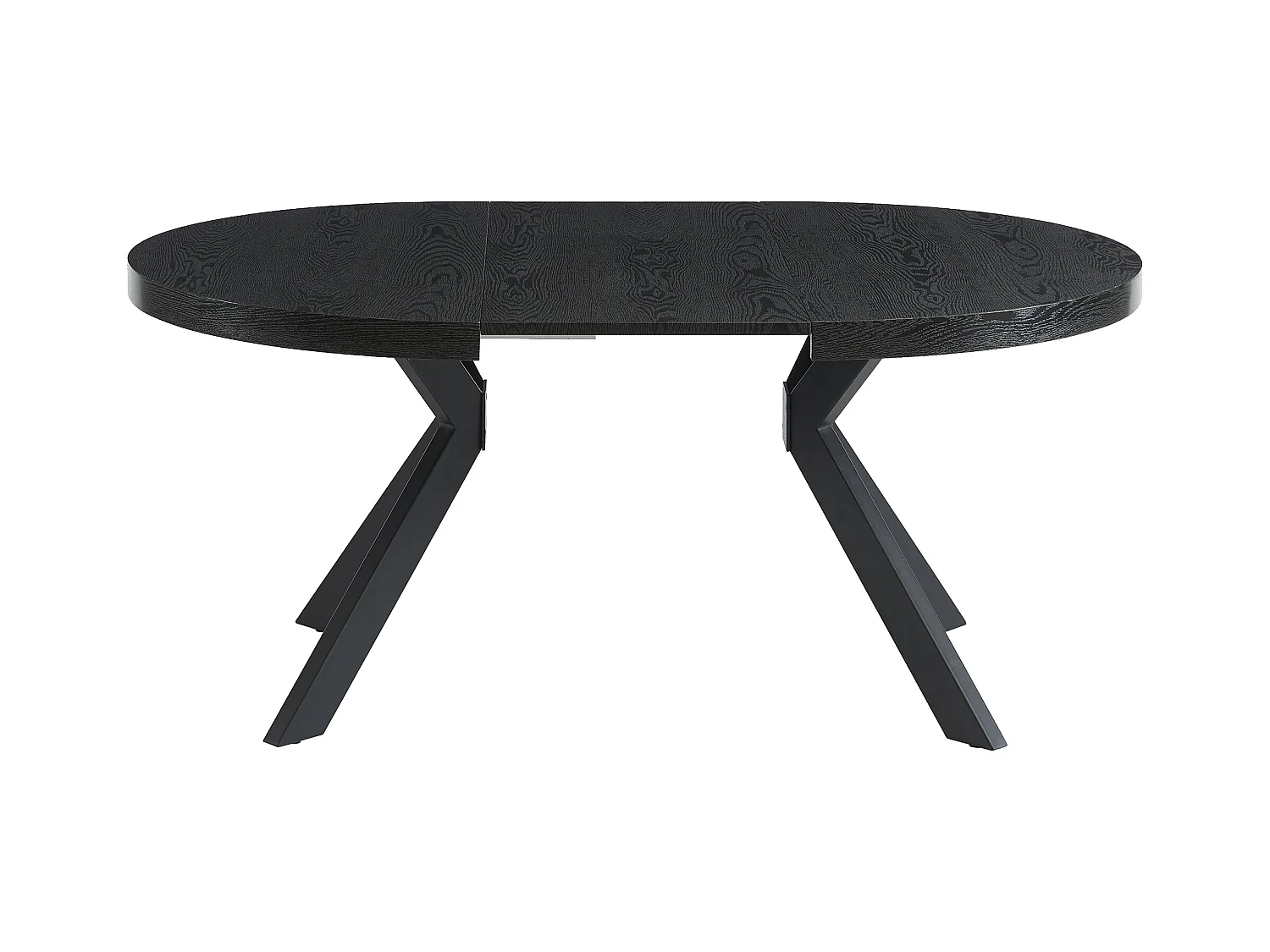 Uitschuifbare eettafel – 4 tot 8 personen – Mdf en staal – Zwart – KOMONI