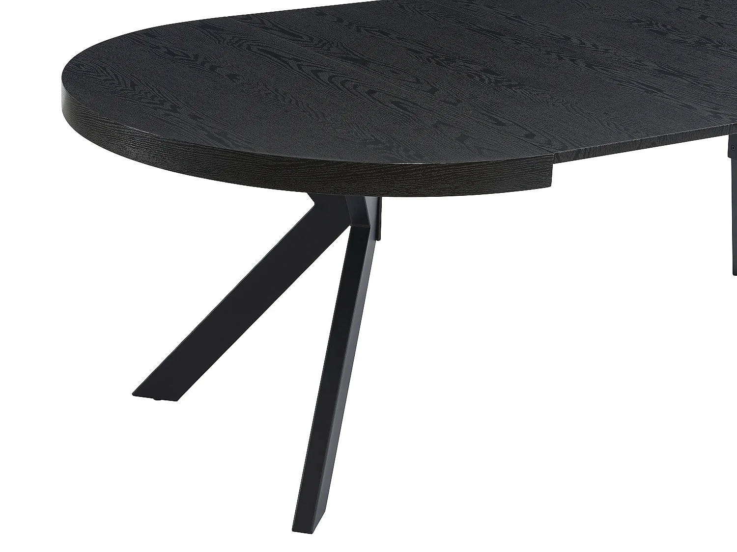 Table à manger extensible 4 à 8 personnes en MDF et acier - Noir - KOMONI